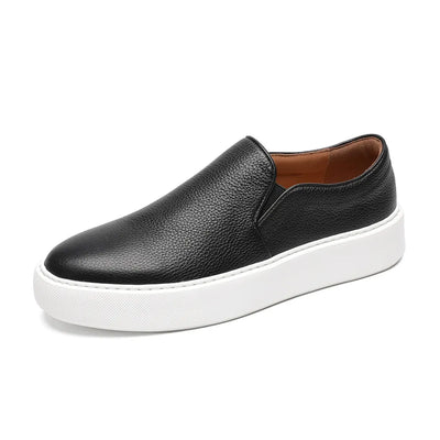 Men’s Premium Genuine Leather White Slip-On Loafers
