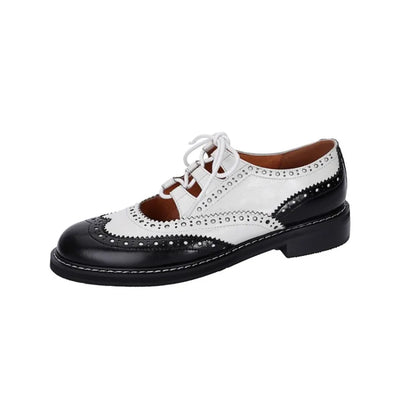 Velrani Valeria | Vintage Leather Chunky Heel Oxfords