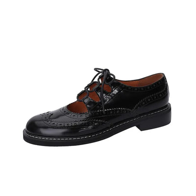 Velrani Valeria | Vintage Leather Chunky Heel Oxfords